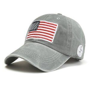 USA Flag Embroidered Vintage Cotton Baseball Cap | American Flag Distressed Hat